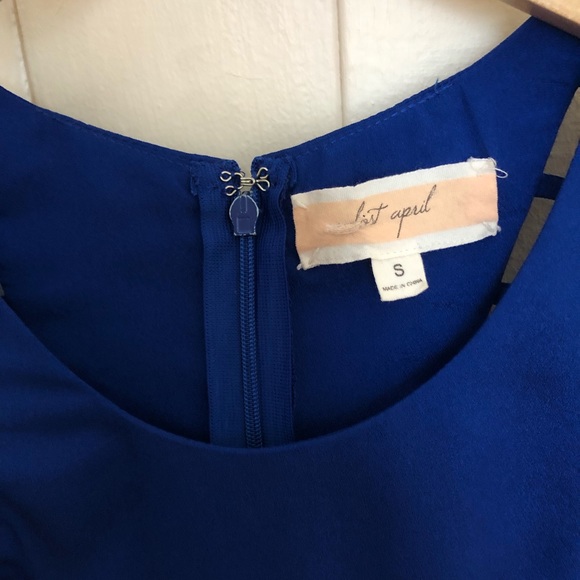 Blue Cocktail Dress with Cutouts - Picture 3 of 3